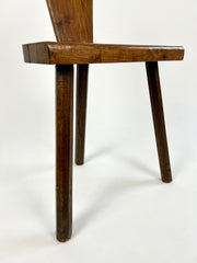 French Rustic Wooden Tripod Chair