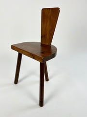 French Rustic Wooden Tripod Chair