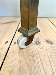 French 1920s Brass and Marble Trolley Stand