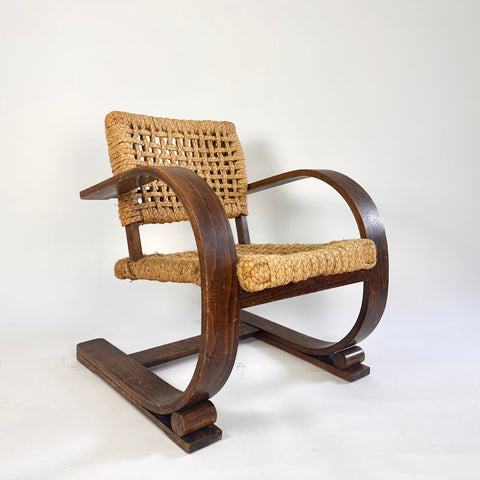 Audoux & Minet rope armchair made by Vibo Vesoul, France c.1940s