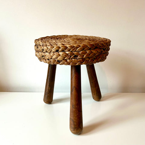 Audoux Minet low stool, France 1950s