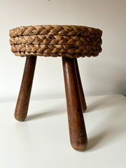 Audoux Minet low stool, France 1950s