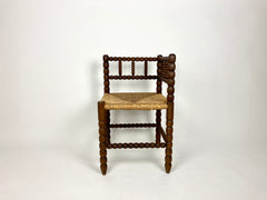 Rush Seat Bobbin Turned Corner Chair