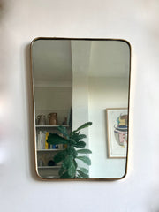 Mid century brass wall mirror, Italy 1950s