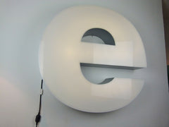 Giant reclaimed illuminated shop sign letter - E - eyespy