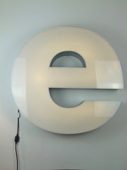 Giant reclaimed illuminated shop sign letter - E - eyespy