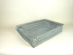 German vintage industrial metal stacking factory trays - eyespy